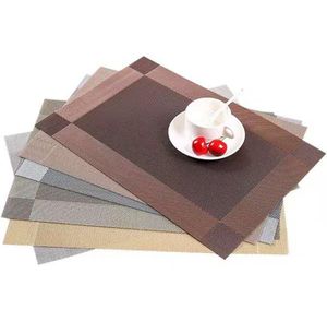 Home Placemats geweven winyltafelmat optionele kleur dineren schijf kussens onderzetters 30x45cm wasbare tafel place matten eettafel matten4228722