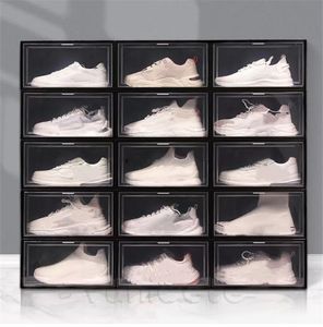 Accueil En Plastique Transparent Étagère À Chaussures Pliable Empilable Tiroirs De Rangement Affichage Superposé Combinaison Chaussures Conteneurs Armoire Boîtes ZC671