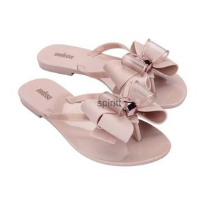 Inicio zapatos 2023 nuevas mujeres Jelly Flip Flop Melissa Harmonic Bow III Adulto zapatos de jalea mujer zapatillas planas Melissa zapatos mujer YQ240122