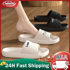 Thuis Schoenen Beer Antislip Badkamer Slippers Vrouwen Mannen Eva Comfortabele Cloud Slides Zomer Effen Kleur Huis Schoenen Casual platform Slippers Y240401