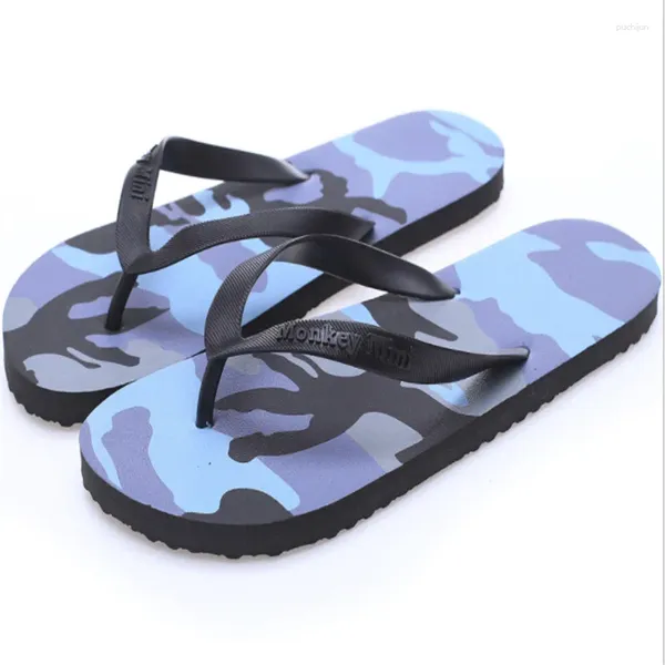 Chaussures de maison pour hommes et femmes, pantoufles de plage, tongs décontractées à enfiler, sandales de salle de bain, Camouflage d'été, plates, unisexe, grande taille 45