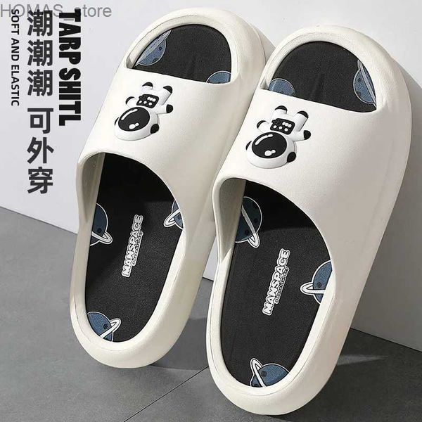 home shoes QYCKABY Hommes D'été Bande Dessinée Diapositives Respirant Cool Plage Sandales Tongs Hommes Femmes Pantoufles Léger Graffiti Astronaute Y240401