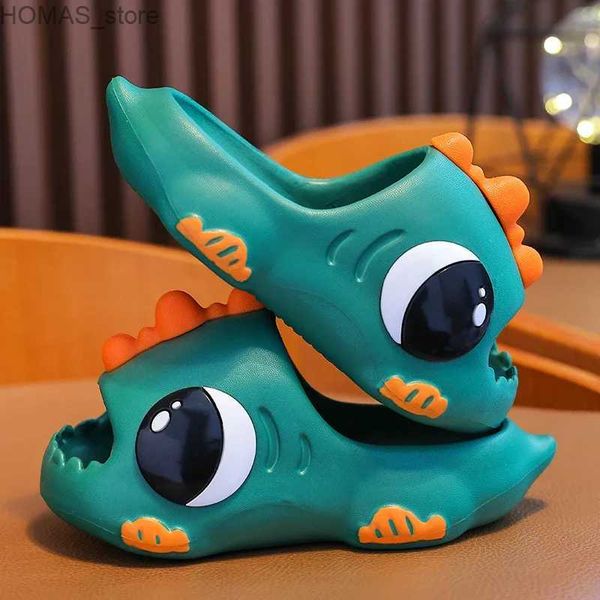 home shoes Été âgés de 2 à 12 ans enfants pantoufles mignon dessin animé dinosaure plage sandale pour enfants garçons filles tongs antidérapant intérieur maison chaussures Y240401