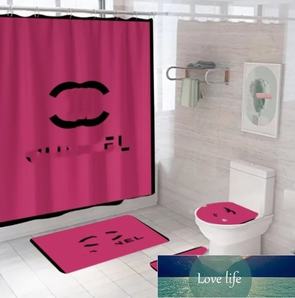Rideaux de douche Style européen, rideaux de bain à Double lettre, tapis antidérapants imprimés à la mode, accessoires de salle de bains de qualité supérieure
