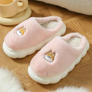 Pantoufles d'hiver à plateforme pour femmes, chaussures chaudes en peluche, semelle souple, confortables, pour chambre à coucher, pour Couple, 5, 946