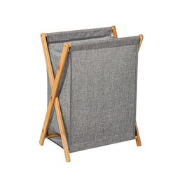 Paniers de rangement pour la maison Cadre en bois de bambou pliant paniers à linge sales boîte d'organisation de vêtements de maison en tissu panier à linge simple polyvalent