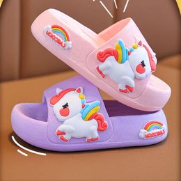 Home Summer Shoes Flip Flip Flip Baby Girls Slippers for Children Baño de dibujos animados Antislip Gros gruesos Toboganes Años l