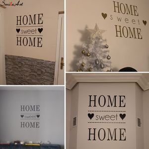 Home Sweet Home Phrase Sticker Mural Pour Salon Décoration Papier Peint Citation Autocollants sur le mur Autocollant Mural muursticker