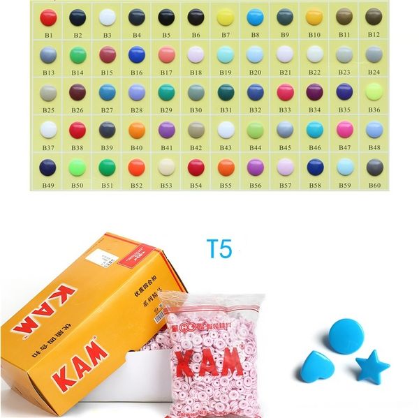 Accueil T5 60 couleurs Tissu et couture des boutons d'incaputeur Kam Resin Bouton Plastic Bouton 1000 ensembles / couleur ZC1078