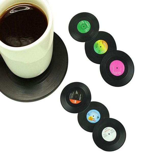 Tapis de tasse de Table pour la maison, décor créatif, napperon pour boisson au café, filage rétro en vinyle, disque CD, sous-verres pour boissons