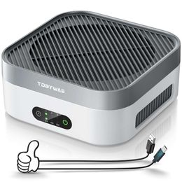 Accueil TDBYWAE Purificateur de chambre à coucher, H13 True HEPA, mini purificateur d'air pour bureaux/voitures/voyages, adapté à la poussière, aux squames d'animaux, aux odeurs de pollen, avec un tout nouveau silencieux