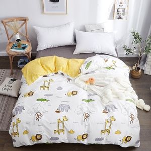 Home Textiel 1 st Cute Dieren Gedrukte dekbedovertrekje Cartoon 100% katoenen Quilt Queen King Size Coverter Boy Girls Gift Y200417