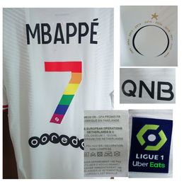 Home Textile 2022 Match Worn Player Issue Rainbow Jersey Custom any name number Maillot Soccer Patch
