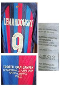 Textile à domicile 2022 Match Worn Player Issue Trofeu Joan Gamper Lewandowski Maillot Pedri ANSU Fati Gavi F de Jong Dembele Kounde SO9383348