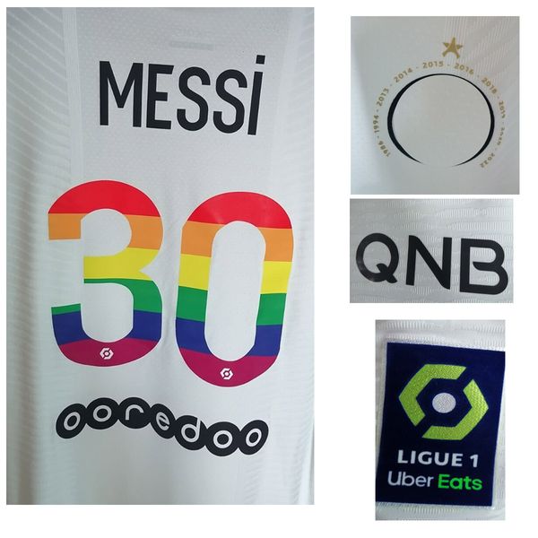 Home Textile 2022 Match Worn Player Issue Rainbow Maillot Custom Any Name Number Soccer Patch