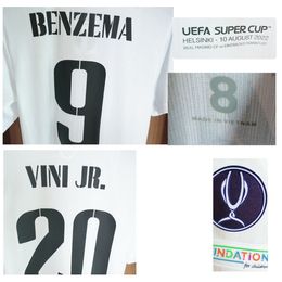 Home Textile 2022 Super Cup Final Modric Kroos Benzema Match gedragen Player Issue Soccer Patch Badge