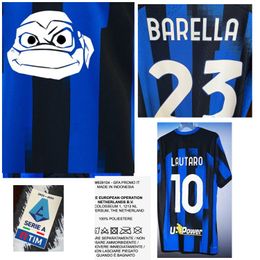 Home Textiel 2023 Match Worn Player Issue Limited Edition LAUTARO THURAM BARELLA CALHANOGLU DIMARCO Maillot warmteoverdracht opstrijkbare voetbalpatch-badge