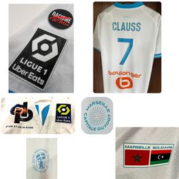 Textile à domicile 2024 OM Maillot No Racisme Football Clauss MBEMBA Ndiaye Harit Ounahi Rongier Player Version Jersey avec un sponsor complet sur le soccer Patch Badge
