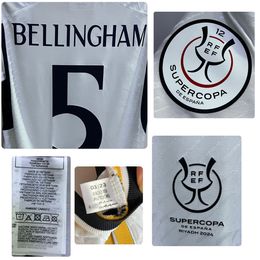 Home Textiel Match Worn Player Uitgave 2024 Supercopa Finale Rodrygo Vini Jr Bellingham Modric Valverde Maillot Warmteoverdracht Iron ON Soccer Patch Badge