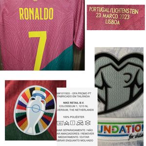 Accueil Textile Match Worn Player Issue Portugal Maillot VS Liechtenstein Ronaldo R.Leao Joao Felix B.Fernandes Bernardo Soccer Patch Badge