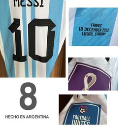 Home Textiel MatchWorn Speler Uitgave Argentinië Finale Spel Tekst Warmteoverdracht Opstrijkbare voetbalpatch Badge297k