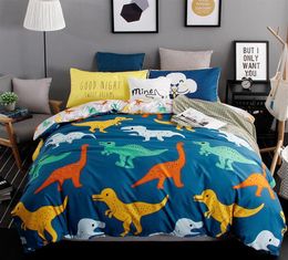 Maison textile polaire ours animal imprimé enfant literie Enfants enfants039 lin lin 4pcs set dinosaur steet de couette coquette coquette219r4448063