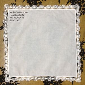 Textile de maison ensemble de 12 mouchoirs de mariage en coton de Style irlandais 12x12 élégant brodé au crochet dentelle Hankie Ha307O
