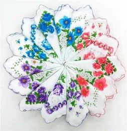 Textiles de maison coupe-coton dames mouchoir artisanat Vintage Hanky Floral mouchoirs de mariage 3030 cm couleur aléatoire GWD65898104006