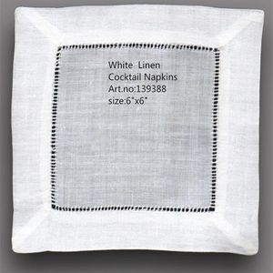 Textiles de maison serviette de Table NewTablemat ensemble 120 pièces Lot 6x6 carré élégant linge blanc serviettes de Cocktail est habillé 273g