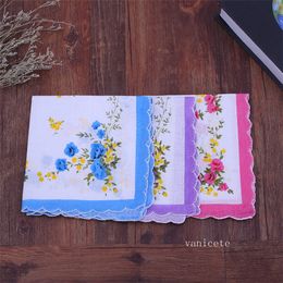 Textiles de maison femmes petite fleur cassée mouchoir croissant mode mouchoirs pur coton mouchoirZC1108