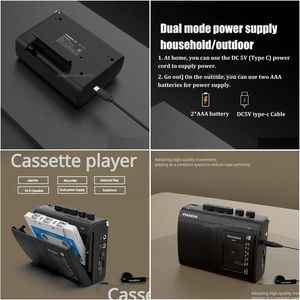 Home Theatre System Player Portable Tape AM/FM Radio Retro Cassette Music Walkman Recorders met luidsprekersondersteuning 3,5 mm hoofdtelefoon DHFO0