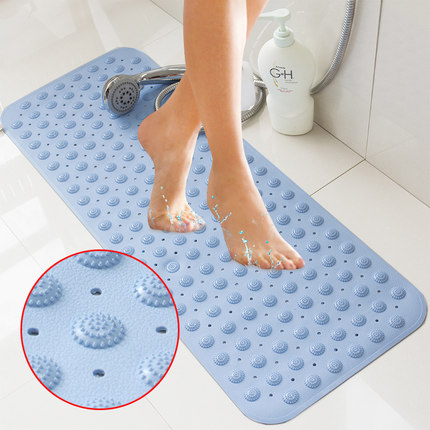 Home toilet pvc non-slip mat bathroom odorless slide-proof rug with suction cup solid colour massage particle design trackion Free Shipping