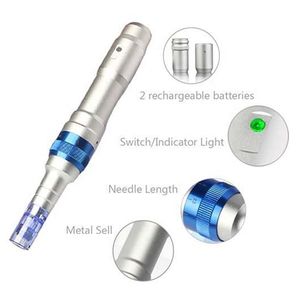 Accessoires d'usage domestique Dermapen filaire anti-rides réglable 0,25-2,5 mm Microneedle Auto Electric Micro Microneedling Dr Pen A6 Dispositif de soins de la peau pour le visage et le corps