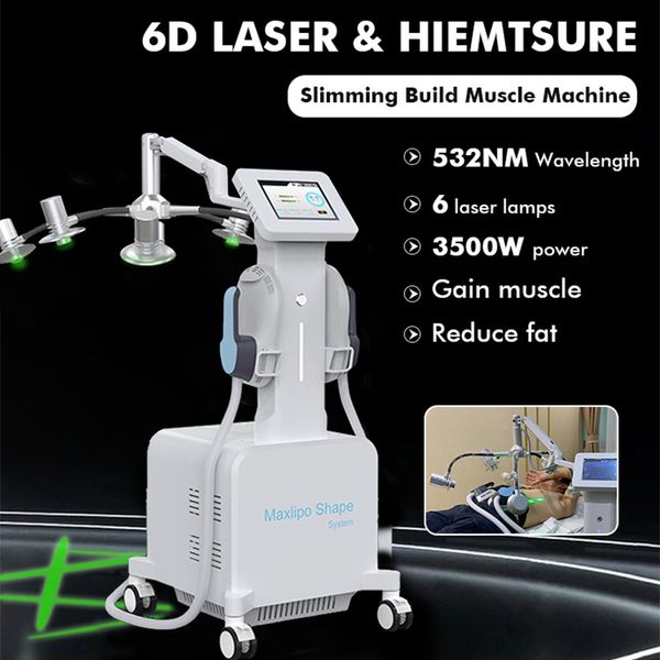 EMSlim HIEMT Appareil amincissant Body Shaping Building Muscle 6D Lipolaser Réduction de la cellulite Perte de poids Fat Burning Laser Therapy Machine