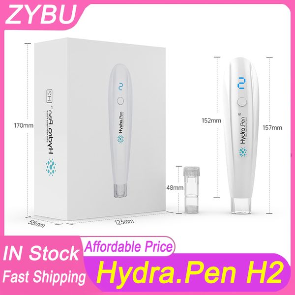 Uso en el hogar Hydra Pen H2 Micro Needling Dermapen Cuidado de la piel Cara MTS Hydra.pen Meso Therapy Dermapen Roller Cartuchos Agujas Sello con 2 piezas Aplicador de suero de 12 pines