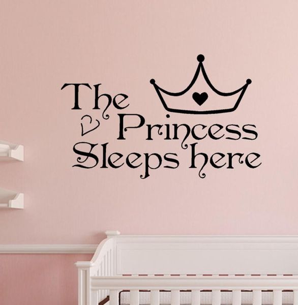 Home Wall Art Princess Sleeps Here Decor de la pared Decoración del hogar Cita del dormitorio Papacavo de pared 3809254