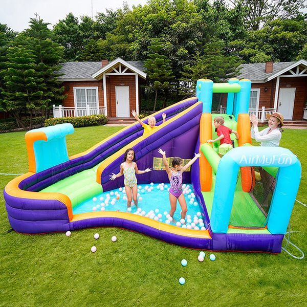 Tobogán acuático para niños Juego al aire libre Casa de juegos inflable Parque acuático Parque infantil Castillo con piscina para fiestas Niños Diversión de verano Juegos divertidos Regalos de cumpleaños Juguetes