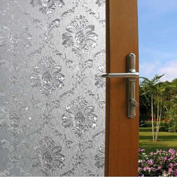 Película para ventana del hogar pegatinas de vidrio con patrón de flores dormitorio baño vidrio decorativo autoadhesivo privacidad estática 9za259