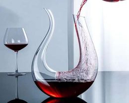 Home Wine Decanter Crystal Glass Wine Beather Carafe 100 Hand Blown WineBreather Carafe Wine Airator Accessories met brede base6123679