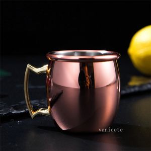 Accueil Verres à vin Moscou mini verre 60 ml en acier inoxydable tasse à cocktail Moscou mule tasses bière anciens cuivre cupLT163