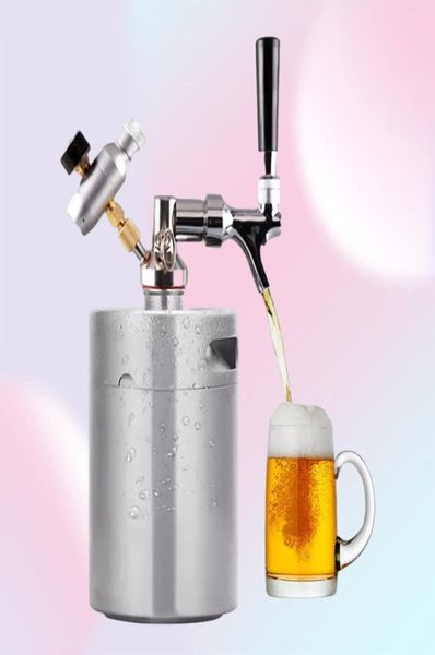 Accueil Machines de fabrication de vin 2L36L en acier inoxydable bière Mini fût robinet de pression d'air peut baril outil de brassage de vin Bar discothèque Resta2749827