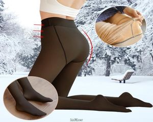 Accueil Hiver Pantyhose Thermal Femmes Faux Pantyhose Translucide Fleep Fleep Épaississant Collons Pants de laine élastique à taille élevée7762611