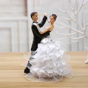 Homelily mariage romantique Couple poupée créative résine marié et mariée Figurine décor à la maison vivant ornements cadeaux pour les amoureux