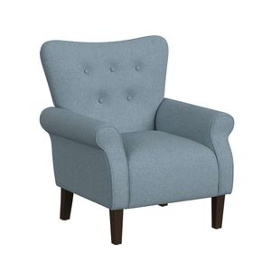 Homepop Coussin doux avec bras en rouleau pour salon et chambre à coucher |Chaise décorative de meubles de maison, tissage de texture bleue