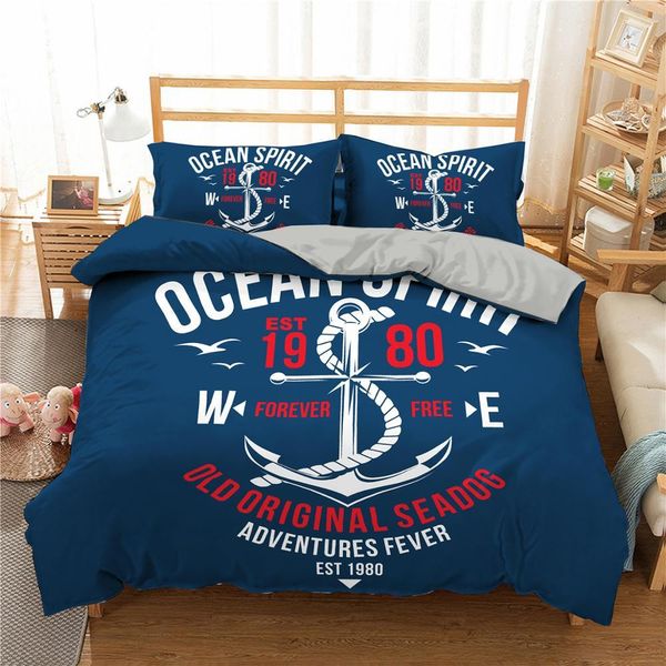 Homesky Nautique Océan Ensembles de Literie Ancient Ocean Spirit Housse de Couette Ensemble de Literie King Queen Linge de Lit Avec Taie D'oreiller Literie C0223