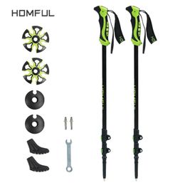 Homful/Hitorhike para Camshing Sticks Nordic Walking Camping Ultralight Telescópico Ajustable Alpenstock Trekking Boses Tresping240328