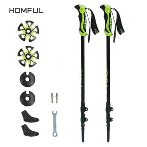 Homful Nordic Telescopic Trekking Polas Sticks Walking Sticks Alpenstock 7075 Aluminium Ultralight réglable avec Lock Rendre 240422