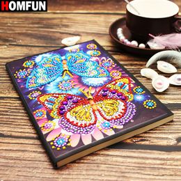 Homfun A5 Notebooks 5d DIY Diamond Painting Special Shape Diary Livre Diamond Brodemery "Color Butterfly" Raminestones Decor Gift