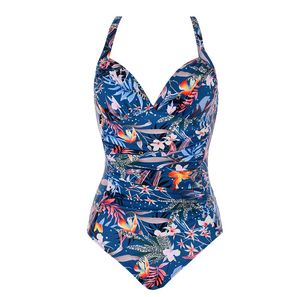 Maillot de bain une pièce Sexy Push Up pour femmes, grande taille, froncé, body Vintage, contrôle du ventre, costumes de bain, L-4XL