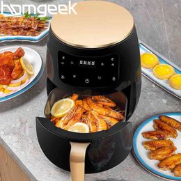 Homgeek 4.5L Friteuse à air électrique Four 360 Cuisson LED Friteuse à écran tactile sans huile Synchronisation intelligente Résistant à la température T220819